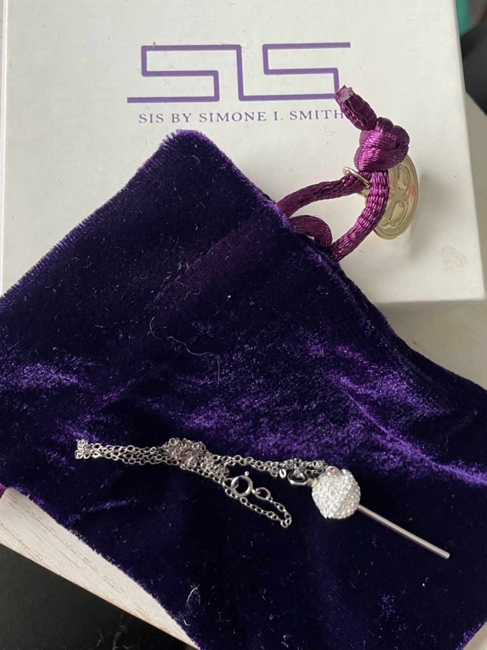 SIS by Simone I. Smith Crystal birthstone lollipop Pendant Necklace- April